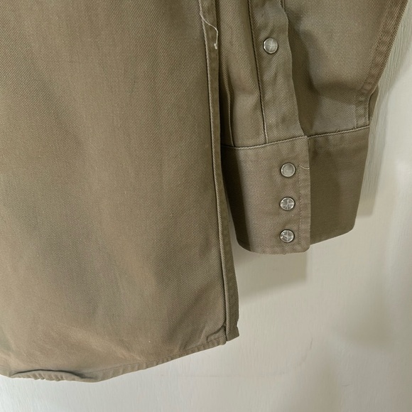 CARHARTT MENS BUTTON DOWN SHIRT WORKWEAR TAN Sz L or XL - Picture 5 of 12